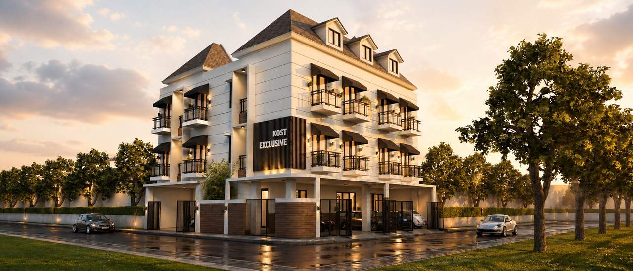 Tampak depan rumah kost Nerina Livin di Jl. Bunga Tanjung, Malang